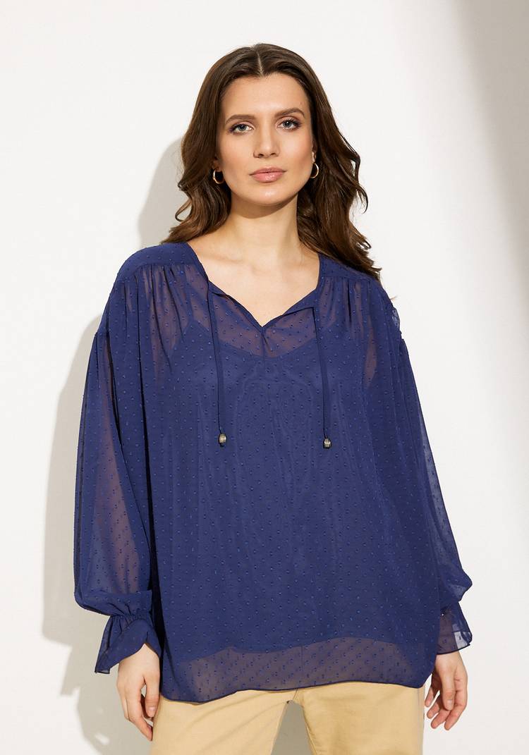 Блуза из фактурного шифона шир.  750, рис. 6