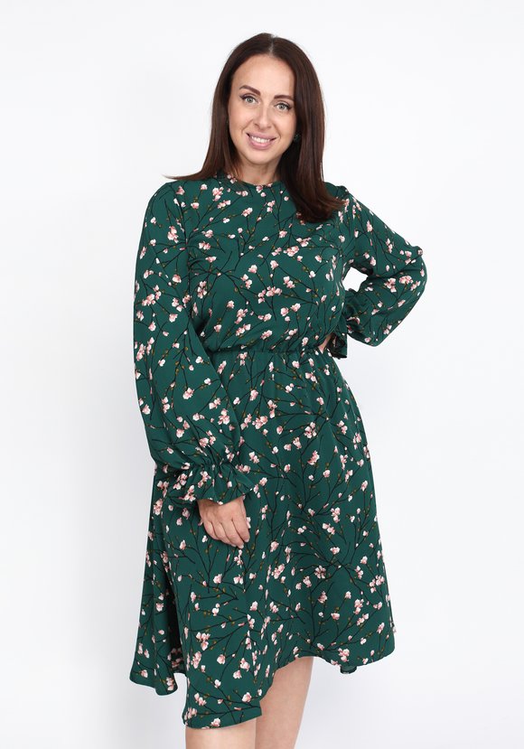 Платье с принтом веточки шир.  580, рис. 5