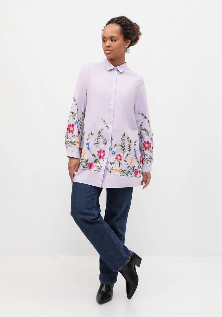 Рубашка с цветочной вышивкой шир.  750, рис. 2