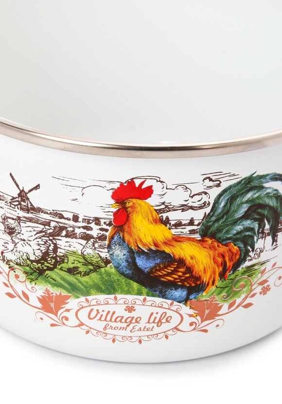 Эмалированная кастрюля с крышкой Петушок шир.  580, рис. 4