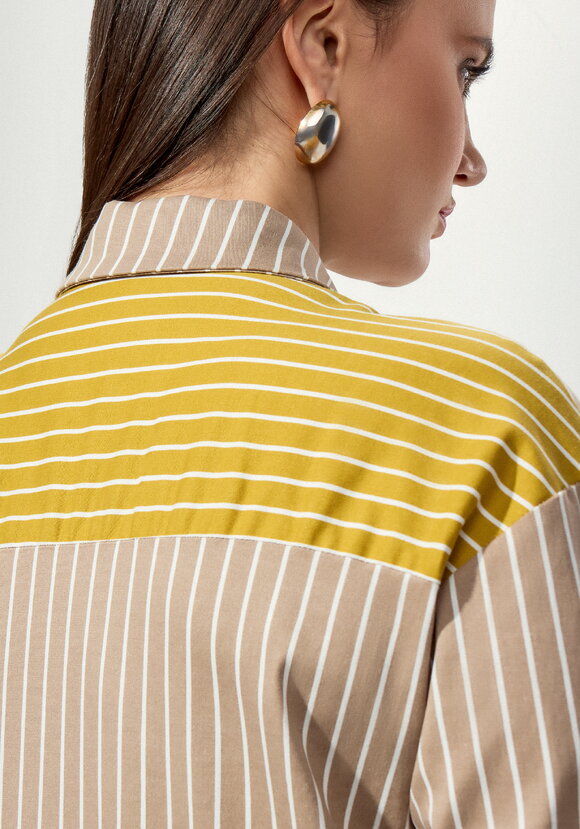 Рубашка в полоску колор-блок шир.  580, рис. 14