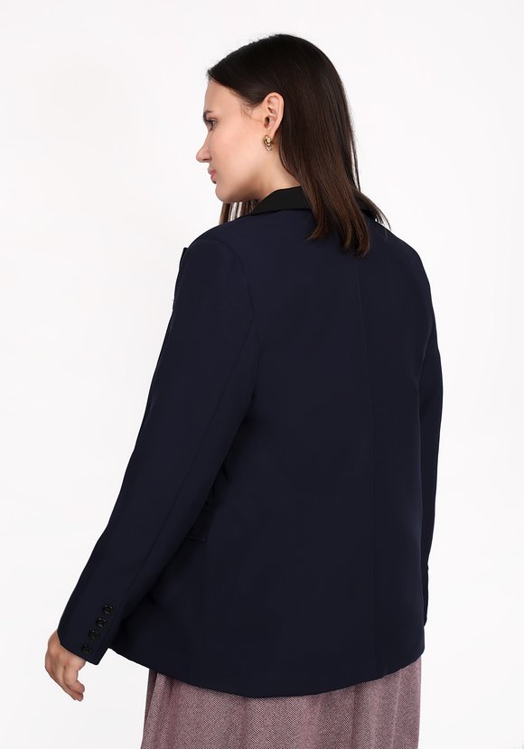 Жакет с контрастным воротом шир.  580, рис. 6