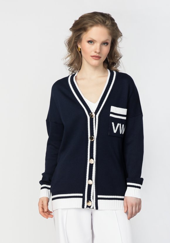 Кардиган с карманом на груди и логотипом шир.  580, рис. 2