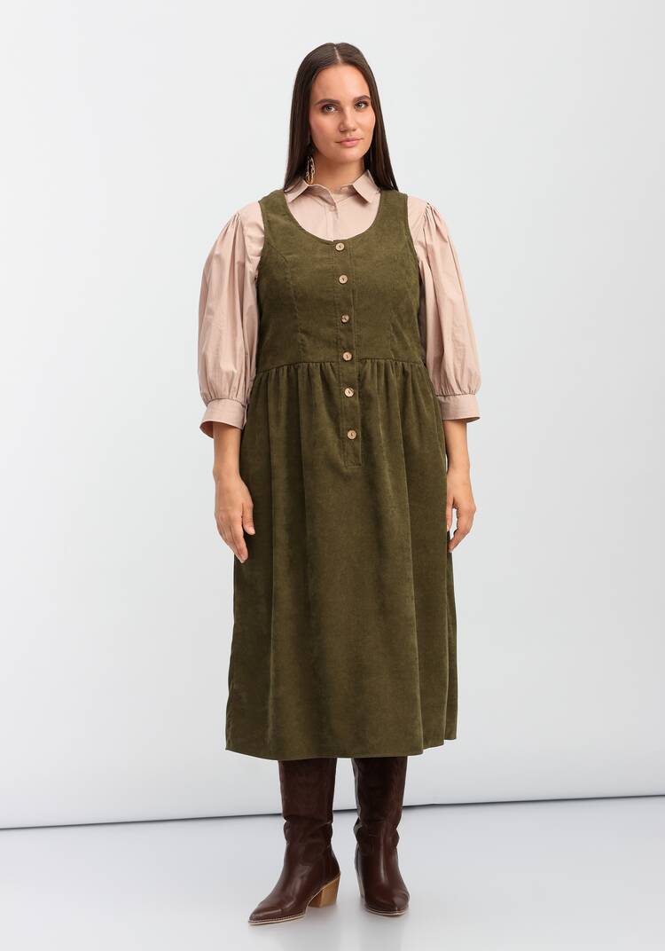 Сарафан из вельвета на пуговицах шир.  750, рис. 4