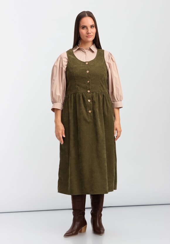 Сарафан из вельвета на пуговицах шир.  580, рис. 4