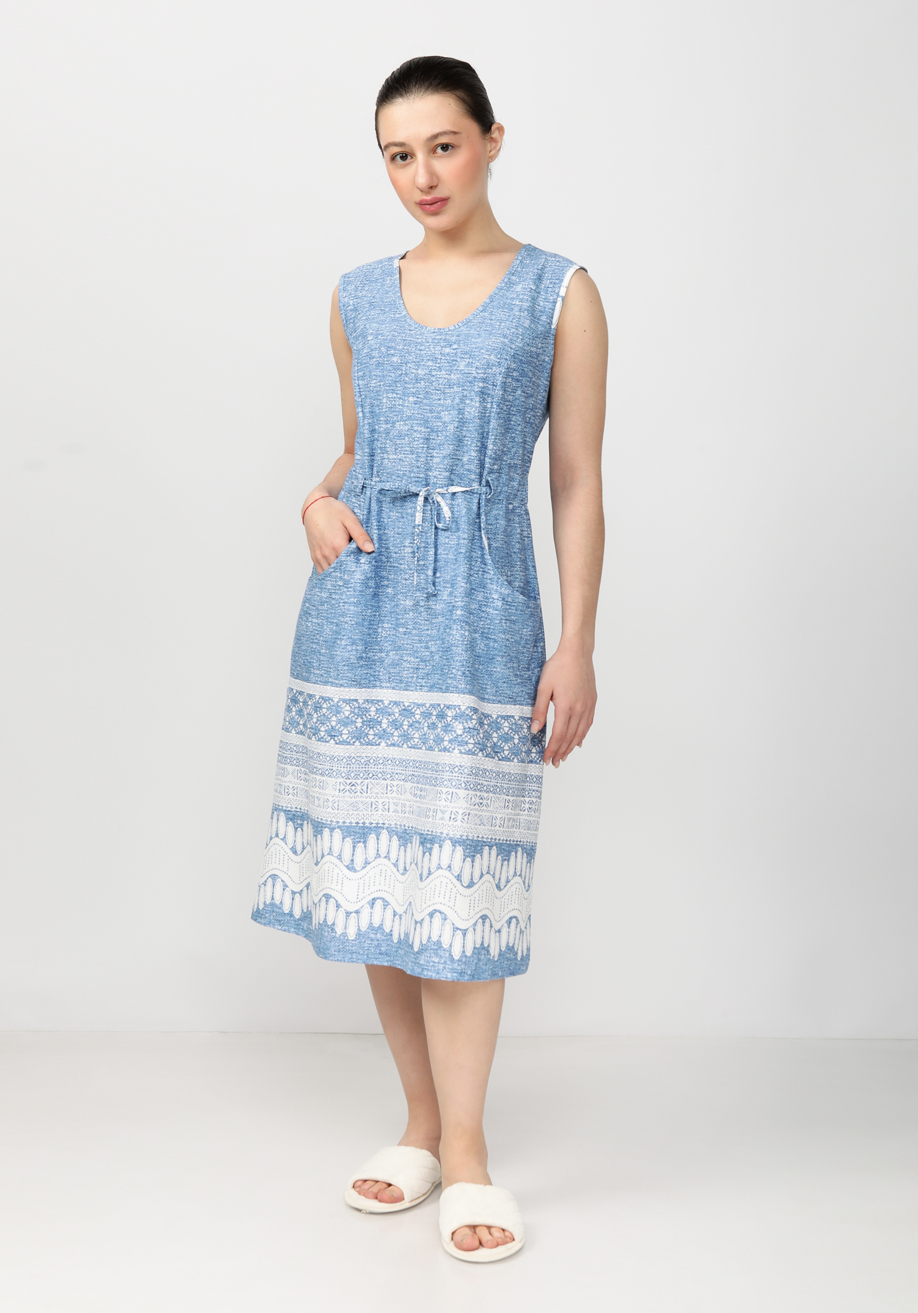 Платье летнее "Амелия" Алтекс, цвет синий, размер 58 - фото 1