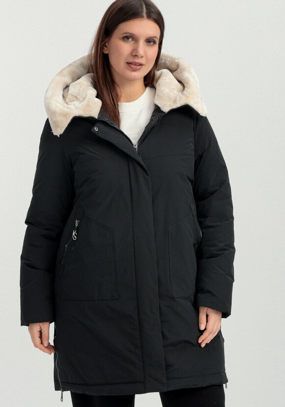 Куртка с меховым капюшоном на молнии шир.  580, рис. 4
