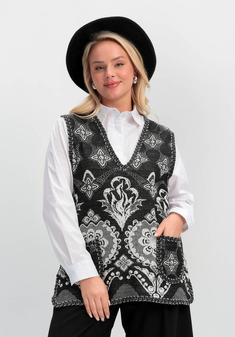 Жилет из шерсти Ласковое тепло шир.  750, рис. 19