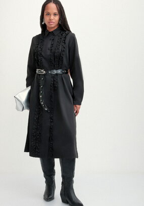 Платье рубашка с рюшей