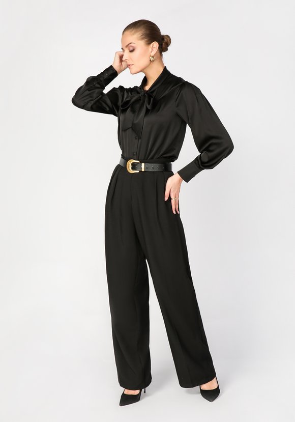 Блуза с декоративным бантом прямого силуэта шир.  580, рис. 16