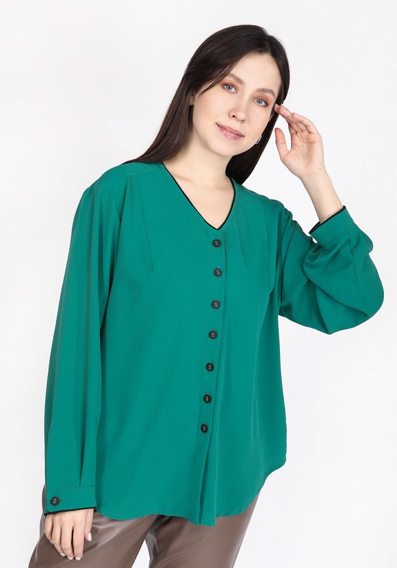 Блуза с контрастным кантом шир.  580, рис. 1