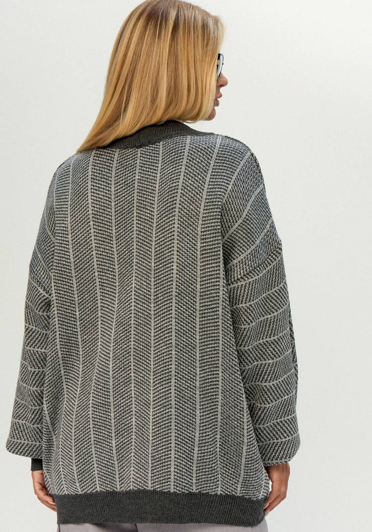 Кардиган монохромный с вертикальной полосой шир.  750, рис. 3