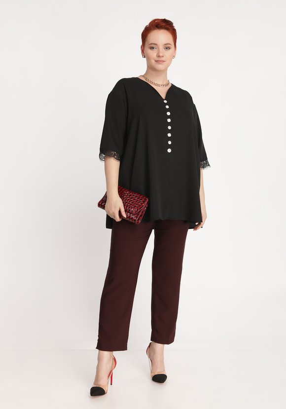 Блуза свободная с V-образым вырезом шир.  580, рис. 7