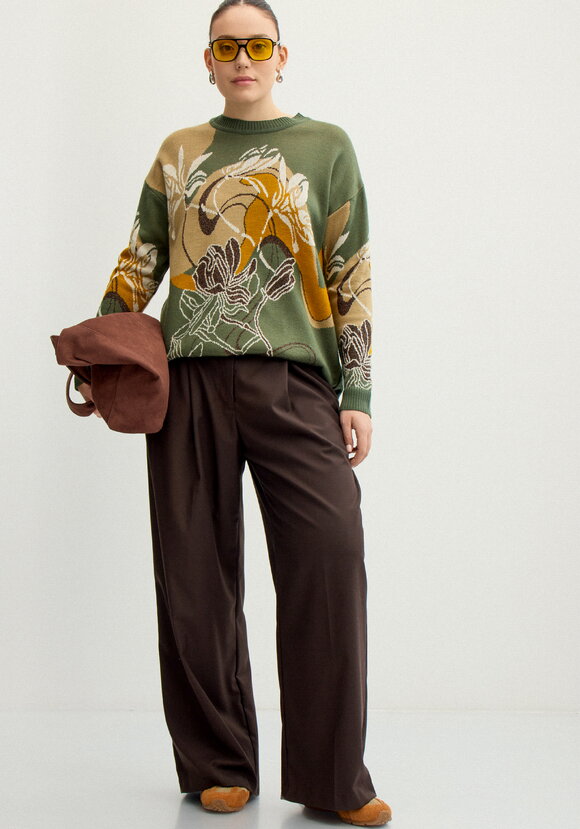 Джемпер с цветочно-абстрактным принтом шир.  580, рис. 27