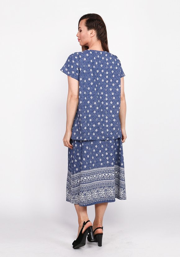 Блуза свободная с коротким рукавом и рисунком шир.  580, рис. 2