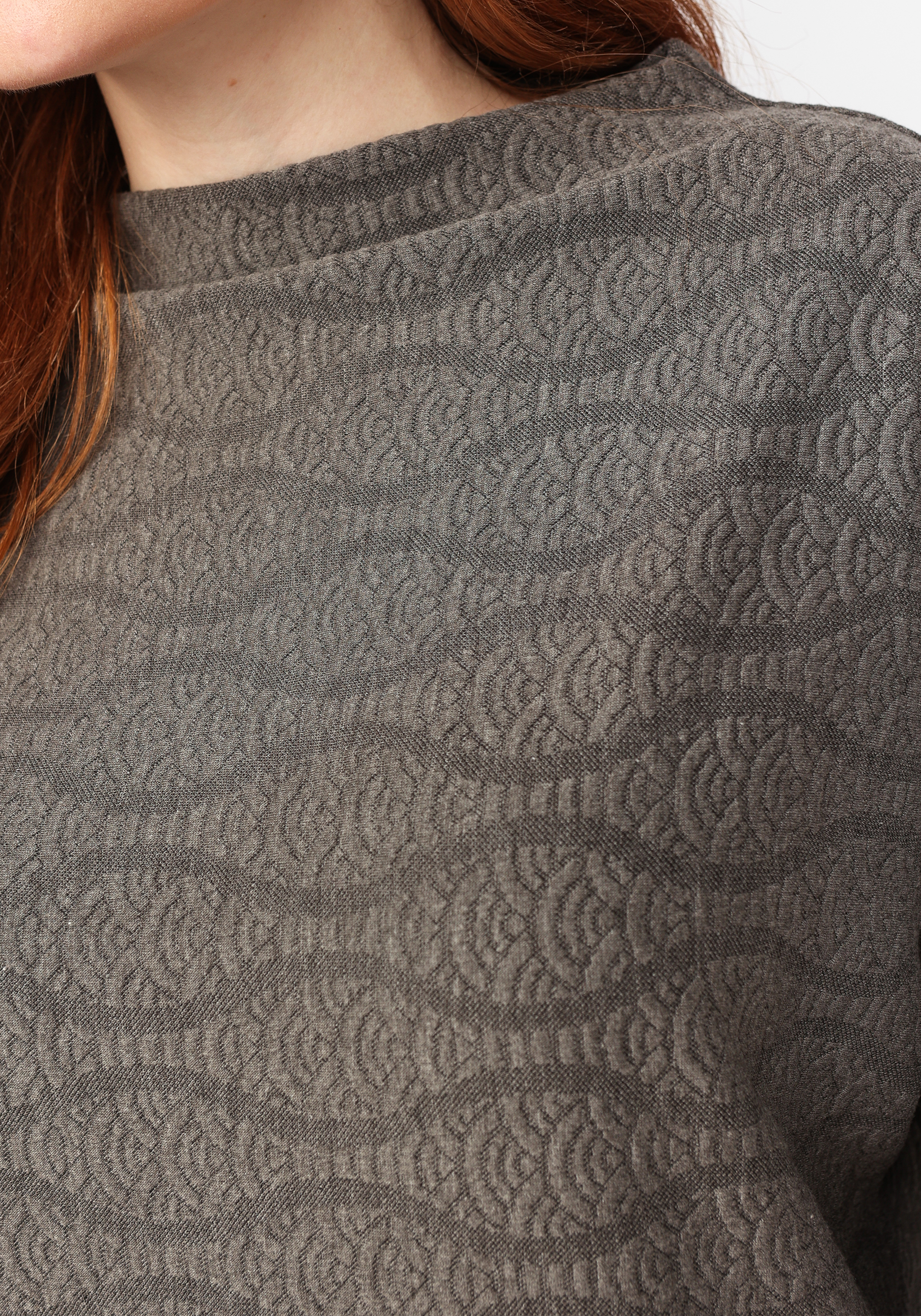 Джемпер из трикотажной фактурной ткани Frida, цвет серый, размер 50-52 - фото 5