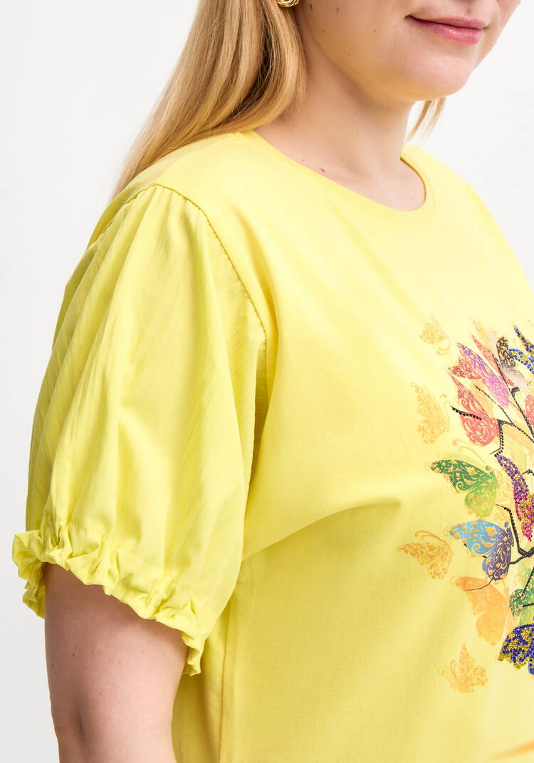 Блуза с ярким принтом и коротким рукавом шир.  750, рис. 34