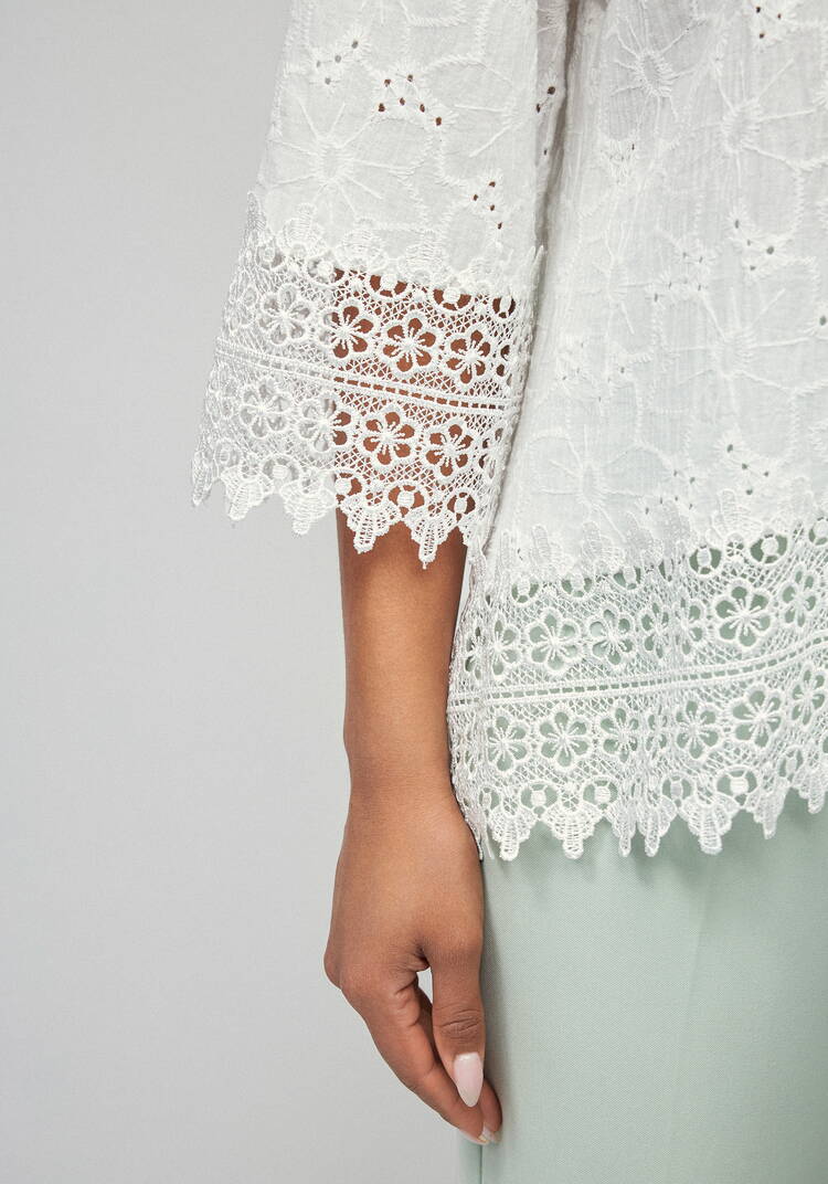 Блуза с кружевом Джулия шир.  750, рис. 6