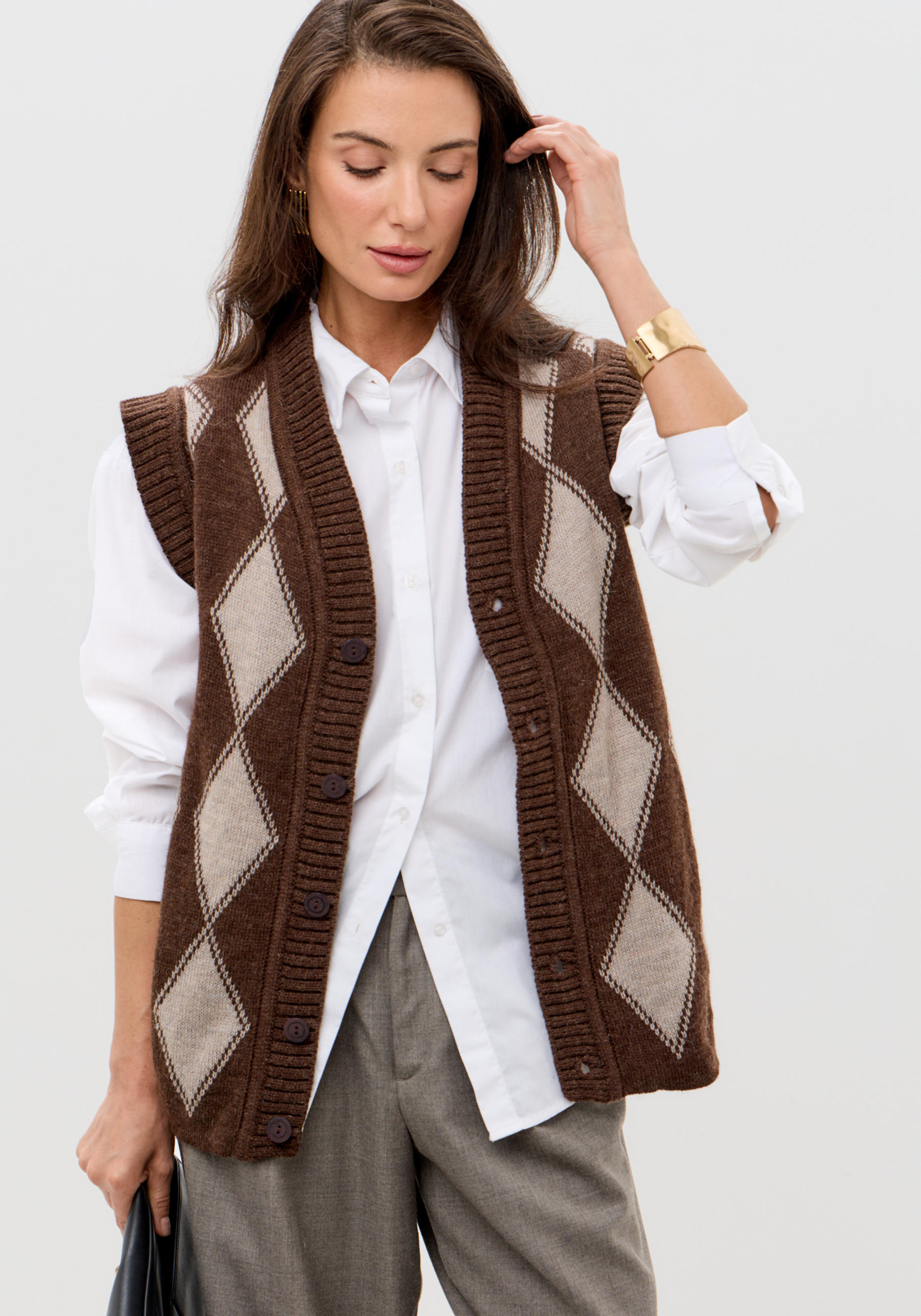 

Безрукавка "Ромбы" из верблюжьей шерсти, 58-60 р