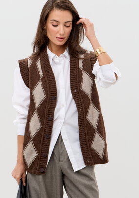 Безрукавка Ромбы из верблюжьей шерсти