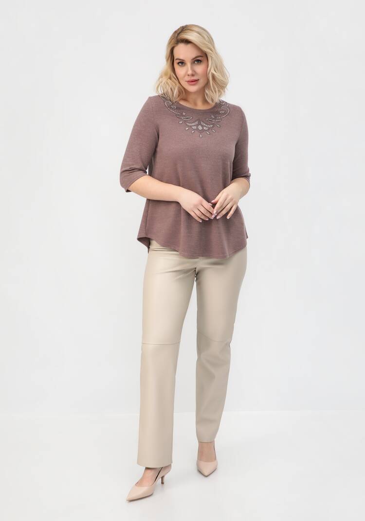 Блуза с декором из страз по горловине шир.  750, рис. 20