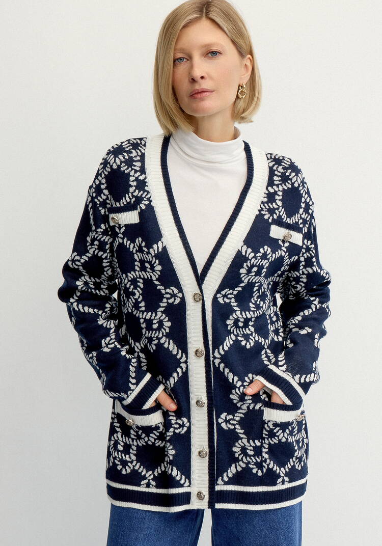 Кардиган женский удлиненный с карманами шир.  750, рис. 5