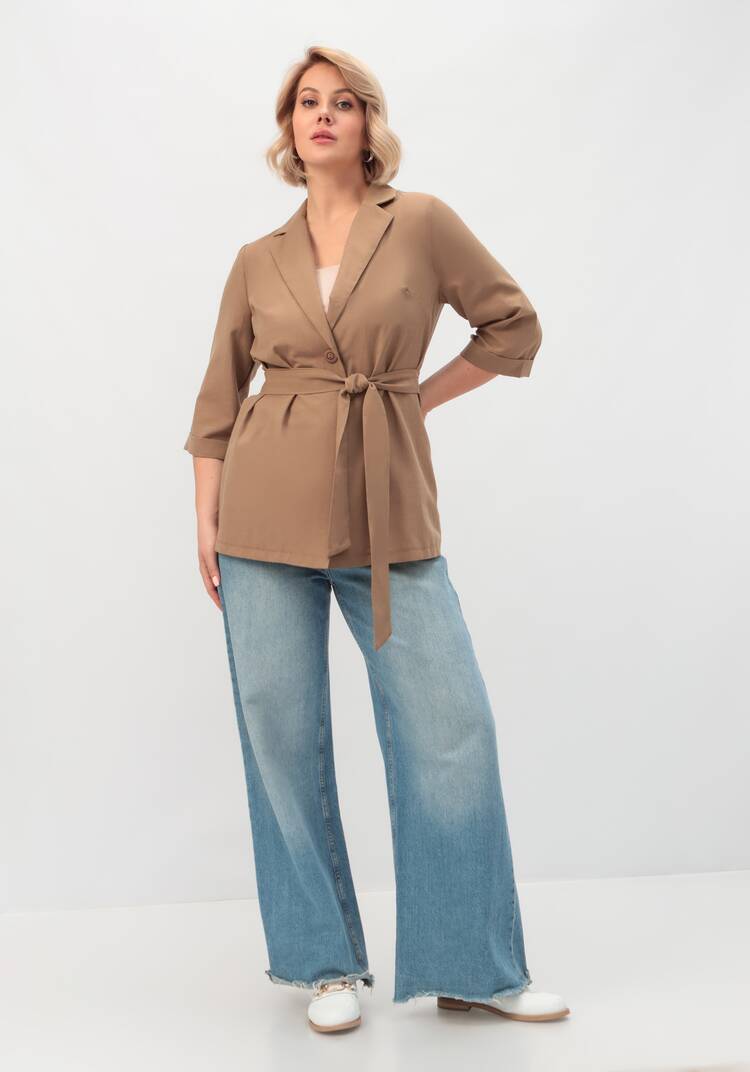 Пиджак с поясом из льна и хлопка шир.  750, рис. 8