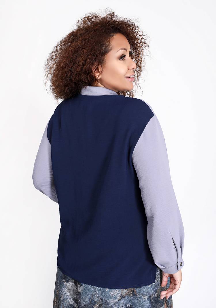 Блуза на пуговицах с боковыми разрезами шир.  750, рис. 3