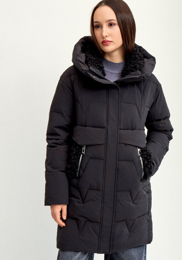 Пальто стеганое с меховой отделкой шир.  580, рис. 22