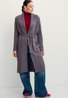 Кардиган удлиненный на поясе