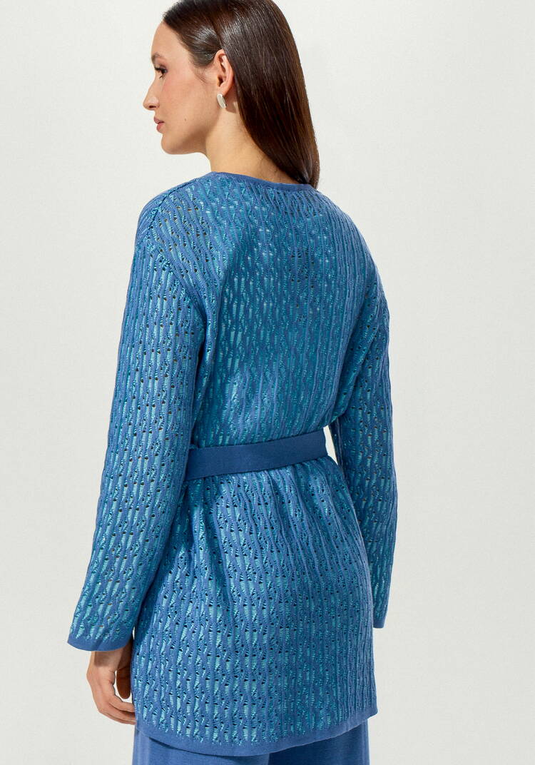 Кардиган ажурной вязки шир.  750, рис. 11