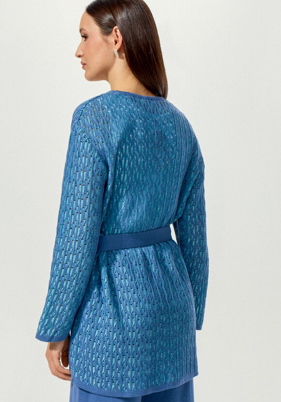 Кардиган ажурной вязки шир.  580, рис. 11