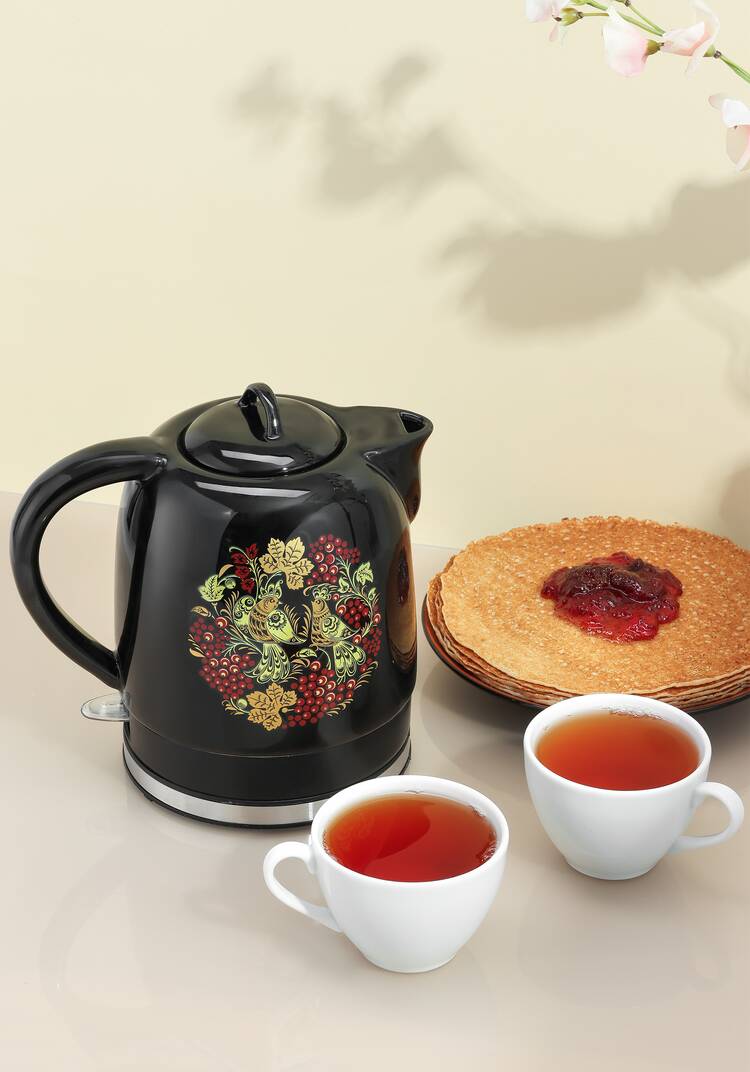 Чайник керамический Хохлома, 1,7 л шир.  750, рис. 8