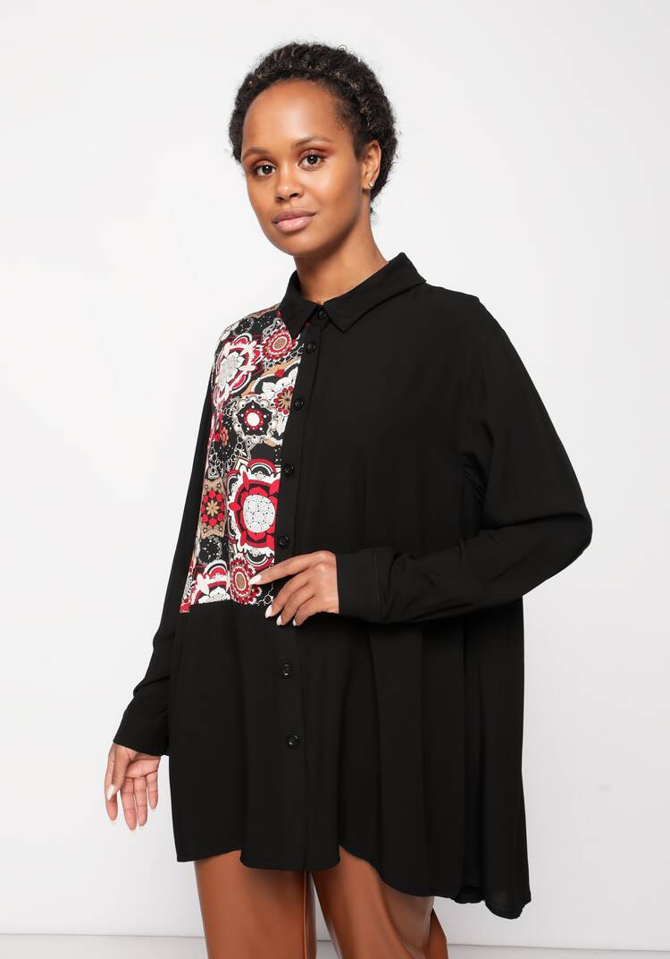 Рубашка оверсайз с декоративной отделкой шир.  750, рис. 17