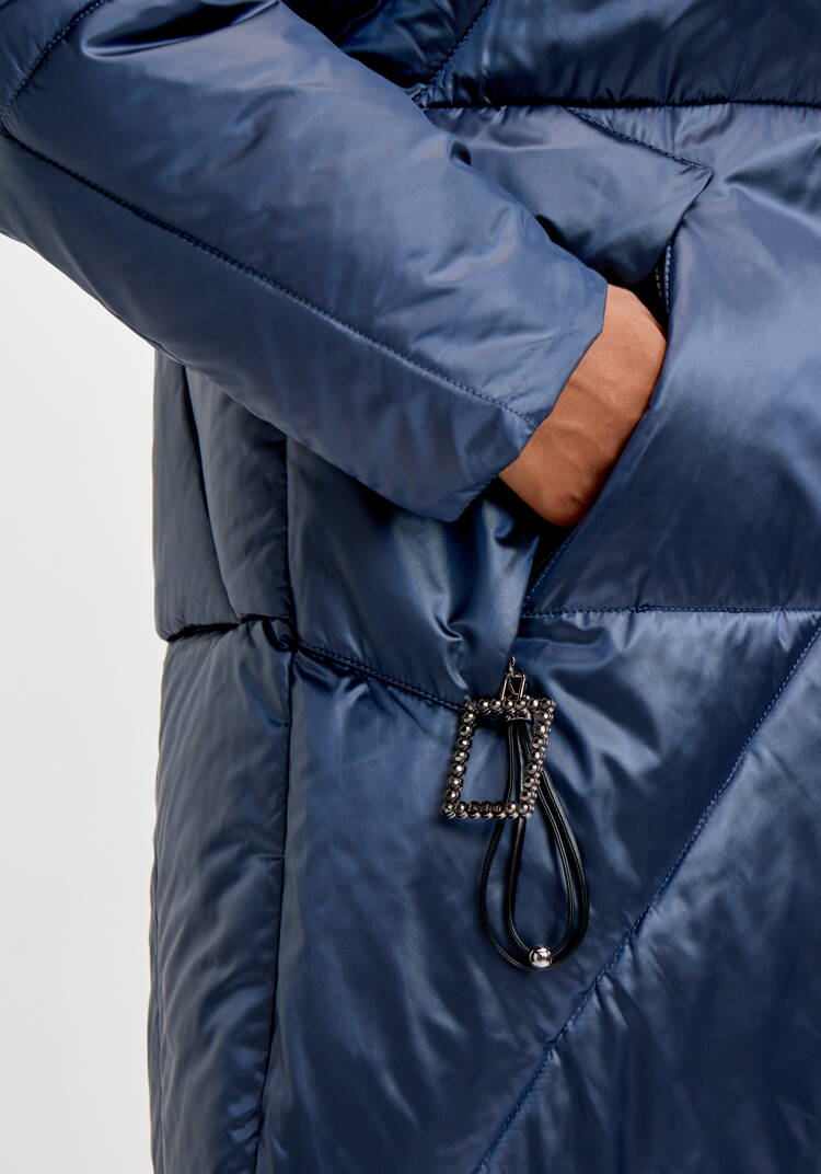 Пальто зимнее с мерцающей тканью шир.  750, рис. 7