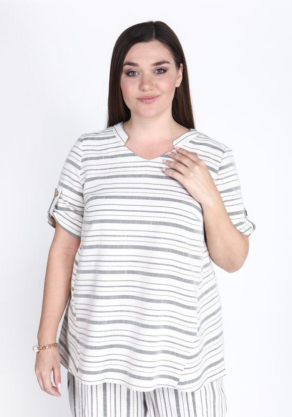 Туника с коротким рукавом в полоску шир.  580, рис. 2