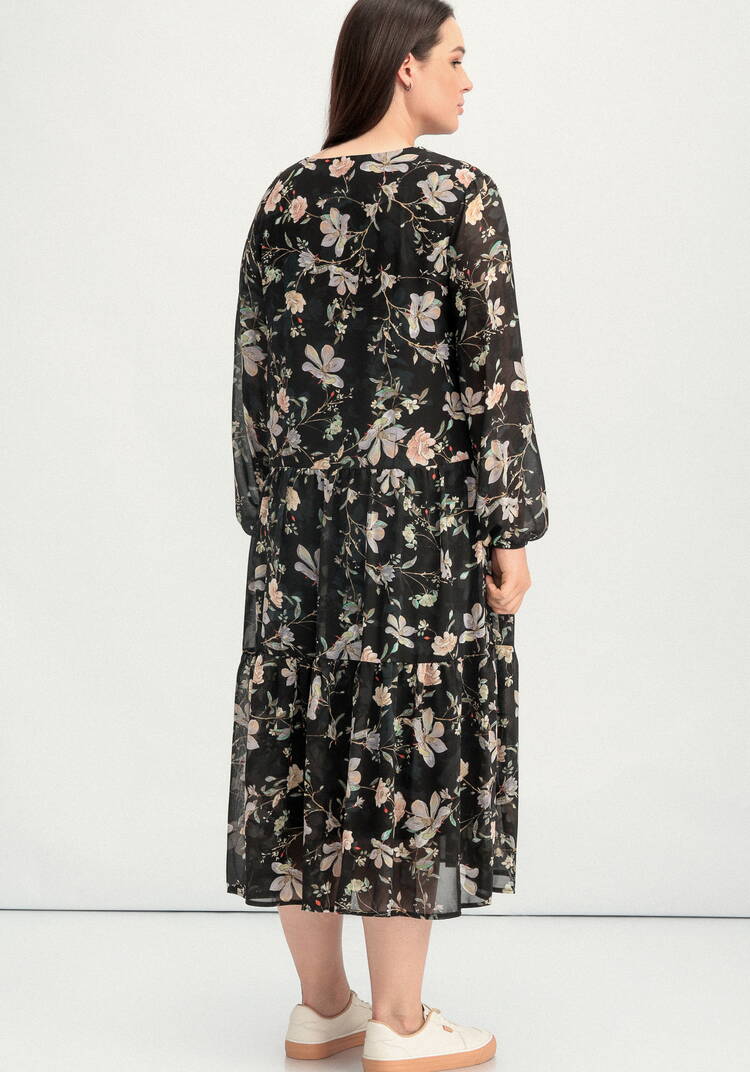 Платье ярусное с цветочным принтом шир.  750, рис. 5