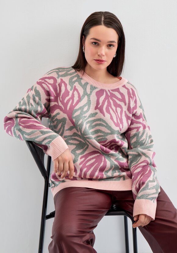 Джемпер с растительным принтом и манжетами шир.  580, рис. 1