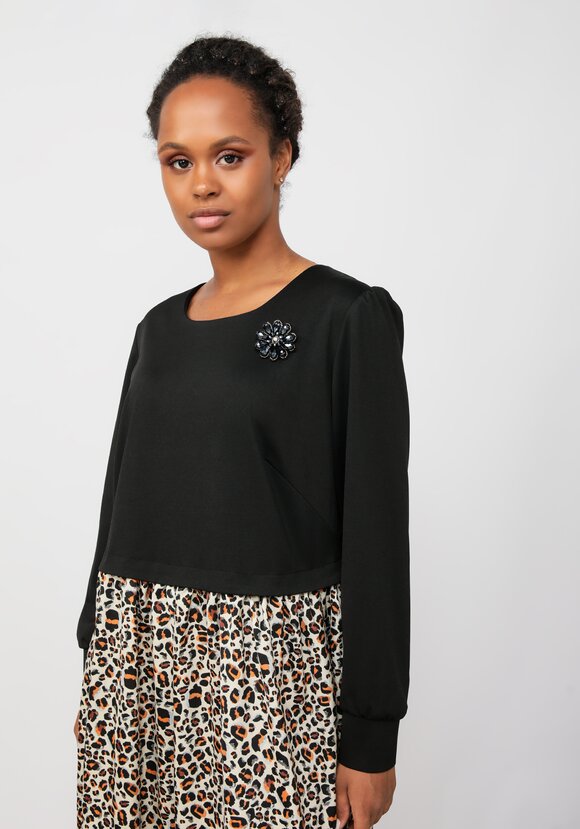 Платье из комбинированной ткани Амелия шир.  580, рис. 10