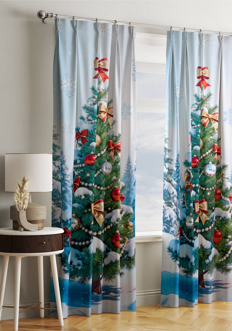 Штора Зимний сюжет шир.  750, рис. 7