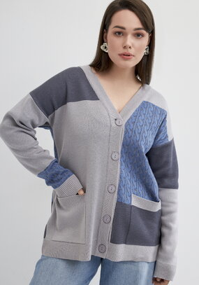 Кардиган с разноцветными вставками