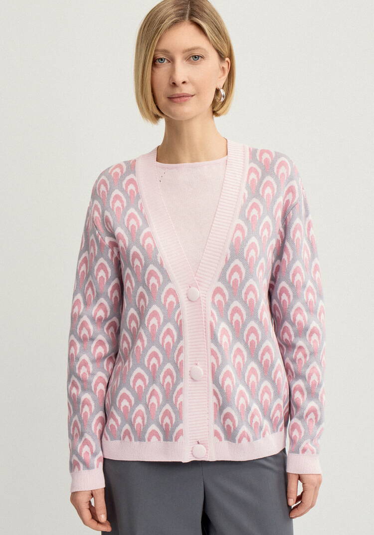 Кардиган с рисунком по стану и рукавам шир.  750, рис. 17