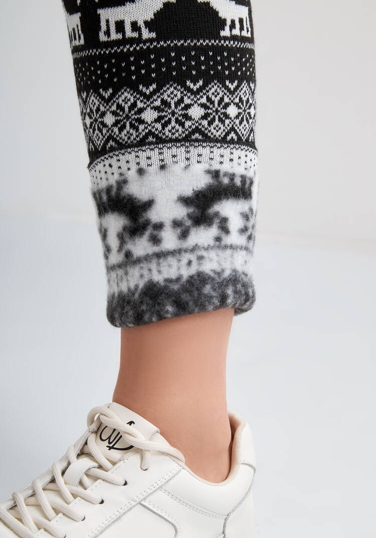 Лосины с принтом утепленные на меху шир.  750, рис. 18