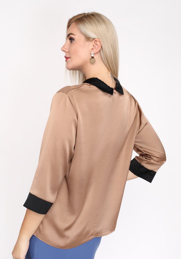 Блуза с контрастным воротничком шир.  580, рис. 7