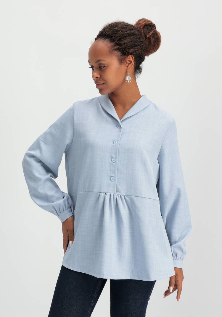 Блуза с шалевым воротом шир.  750, рис. 15