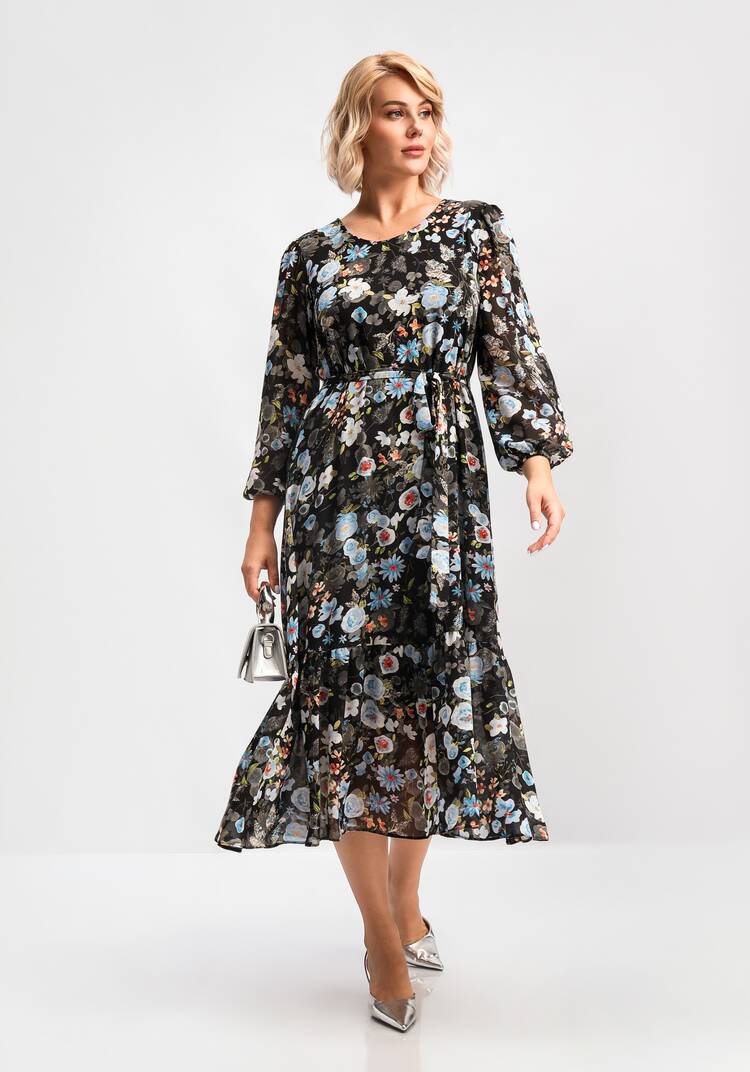 Платье свободного кроя А-силуэта с принтом шир.  750, рис. 9