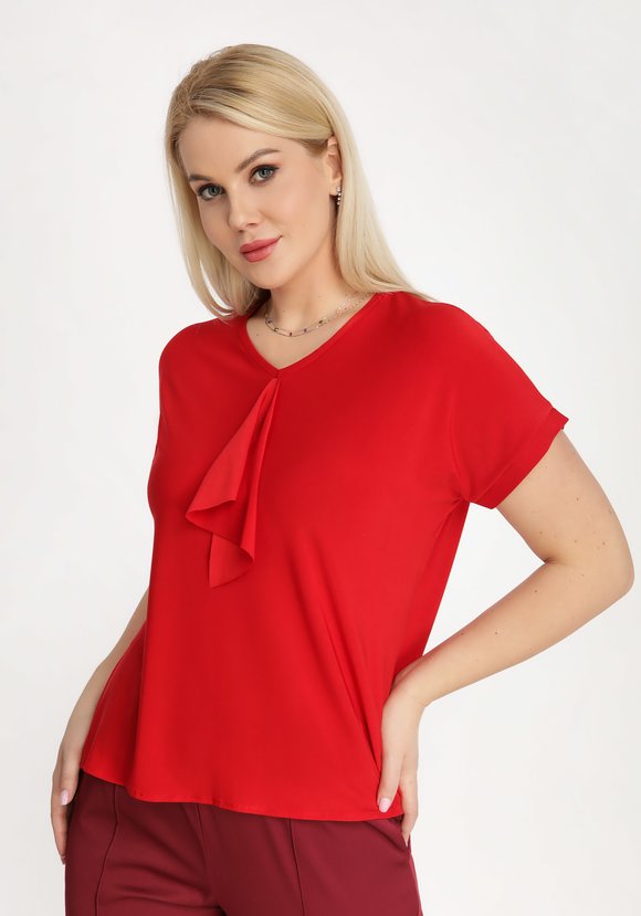 Блуза с воланом спереди шир.  580, рис. 11