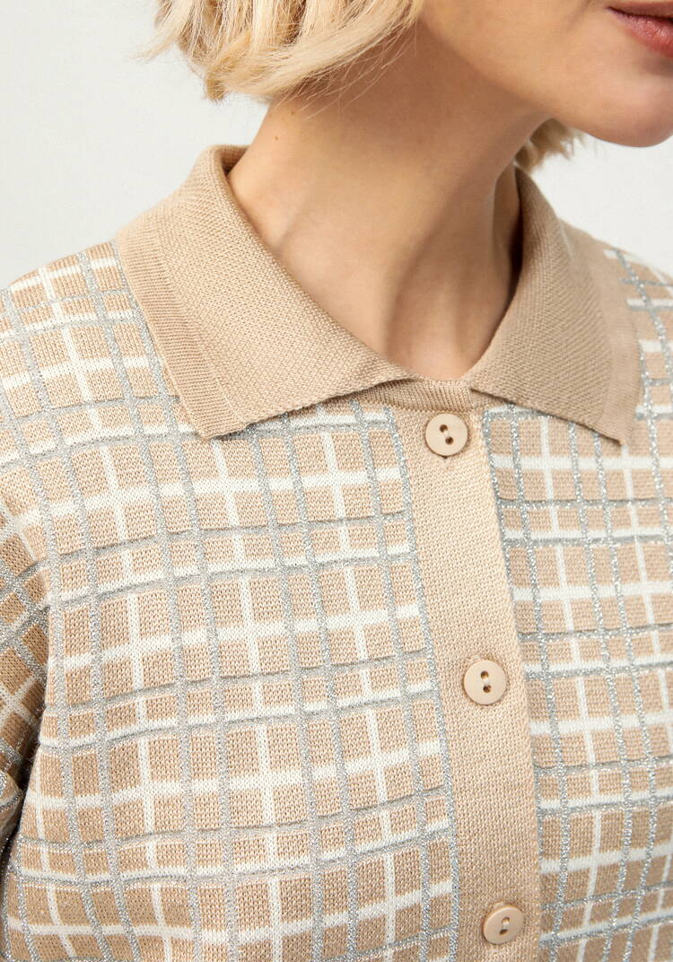 Рубашка-джемпер с отложным воротником клетка шир.  750, рис. 5