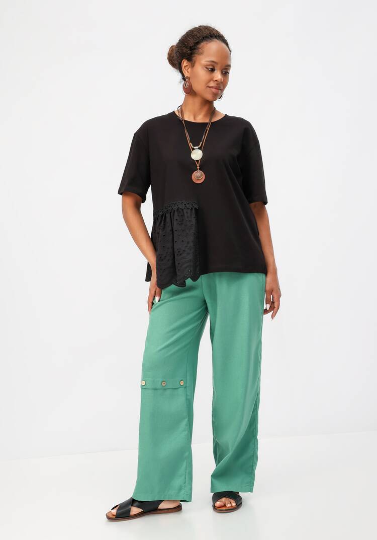 Блуза свободного кроя с вставкой из шитья шир.  750, рис. 24