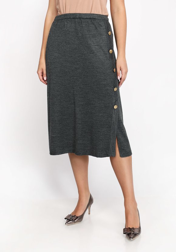 Юбка с имитацией запаха и декором из пуговиц шир.  580, рис. 4